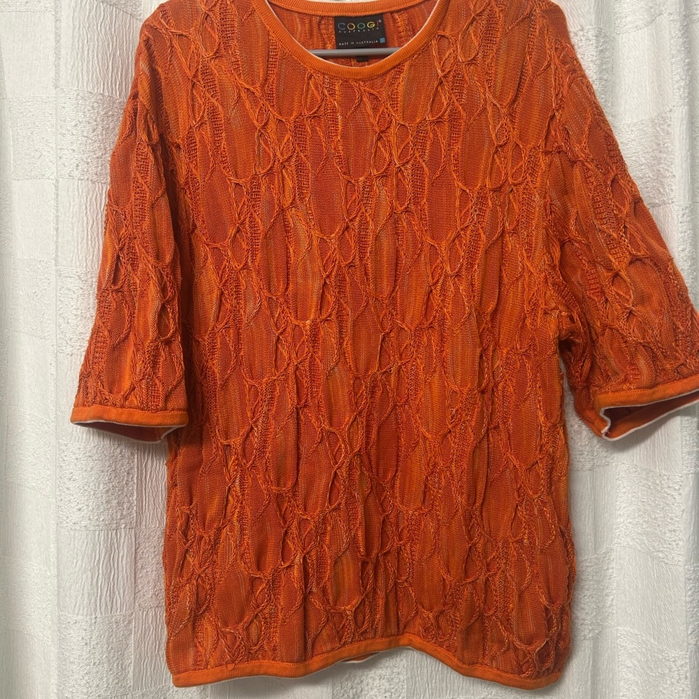 COOGI Women's Vibrant Orange Short Sleeve Top